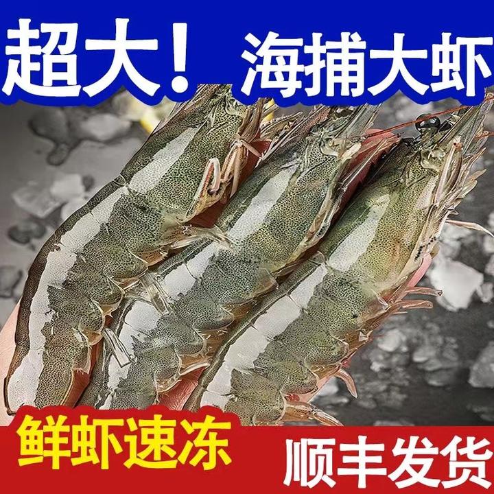 4斤青岛大虾新鲜大虾鲜活超大基围虾特大青虾冷冻虾类速冻海虾水