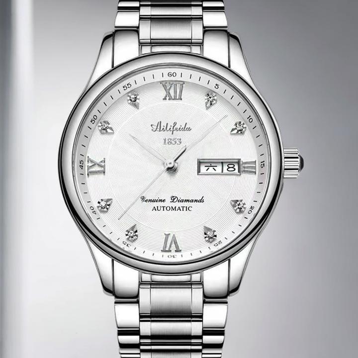 艾利翡达全自动机械表男士手表机械高档时尚防水夜光日历简约经典