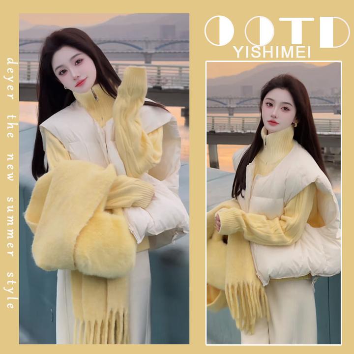 入秋一整套女装2024新款韩版针织开衫面包服马甲外套休闲裤三件套