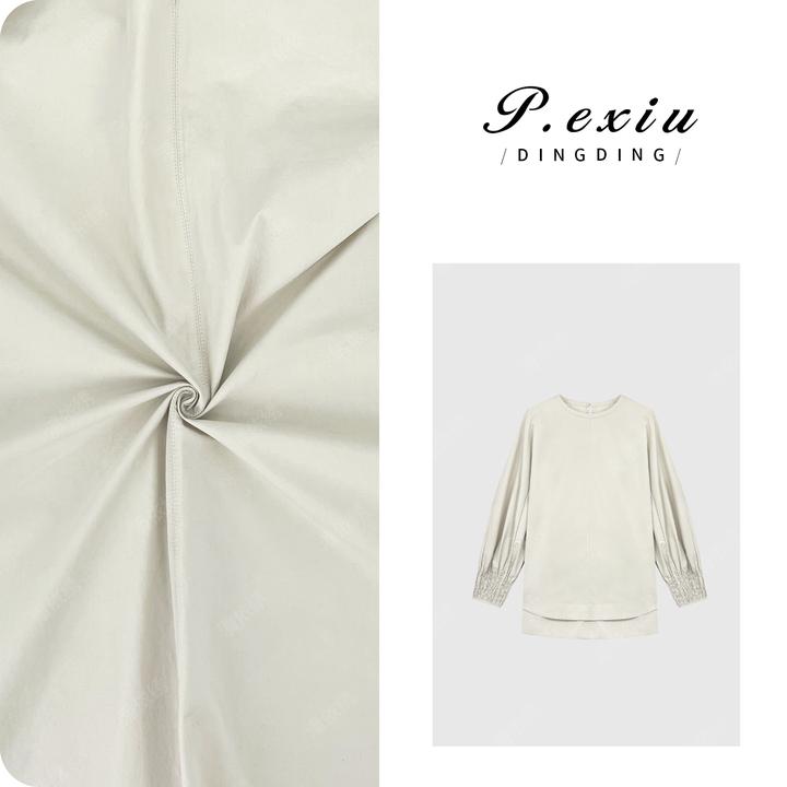 PanYiXiu/潘依绣100%棉设计感风琴袖宽松慵懒长袖衬衫W-62229