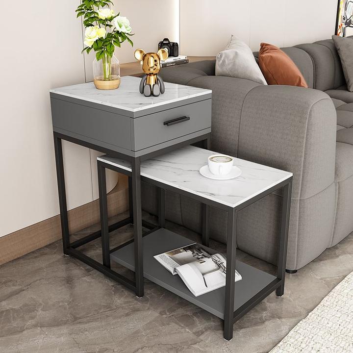 轻奢岩板简约沙发边几客厅侧边置物边桌阳台小边几桌床边柜茶水柜