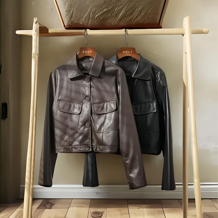 绵羊皮外套皮衣女款爆款韩版宽松女士短款皮夹克LQ-2609