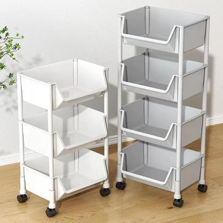 书架小推车置物架落地家用多层客厅宿舍零食收纳推车儿童简易书柜