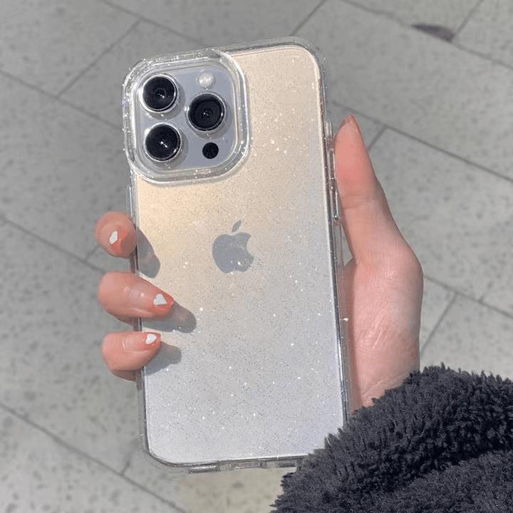 高级感透明闪粉适用苹果16/15promax手机壳iPhone14硅胶13软12套