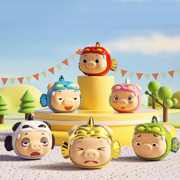 【开盒不退不H】摸鱼猪猪侠盲盒GGbond可爱卡通积木玩具手办公仔