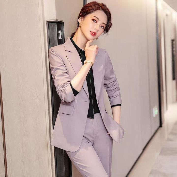 高端职业外套女大学生面试工作服春秋气质西装艺考播音主持人正装