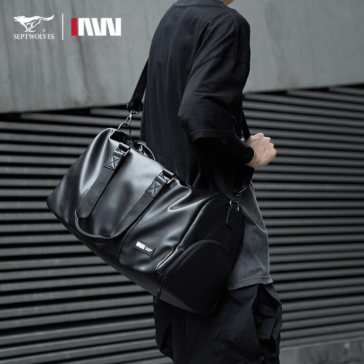 七匹狼运动健身包男款手提旅行包男士短途出差行李袋多功能训练包