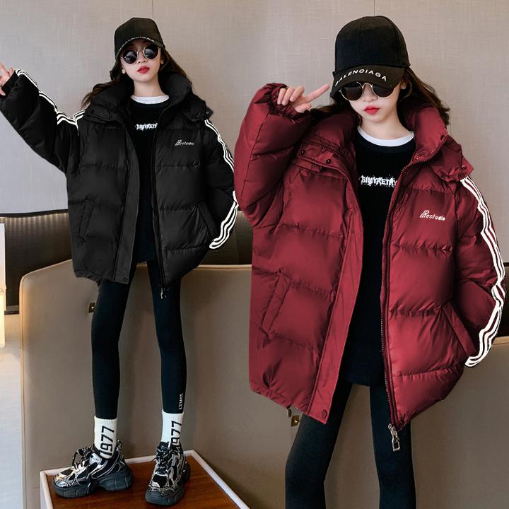 女童冬装棉服2024新款中大童超洋气加厚棉衣女孩冬季保暖棉袄外套