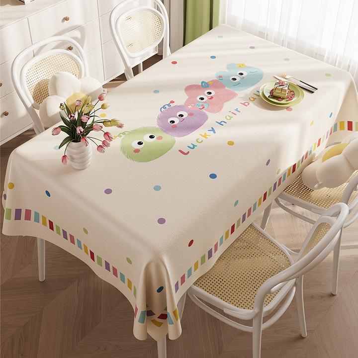 新款多巴胺餐桌防油防水桌布免洗防烫PVC轻奢高级感茶几台布