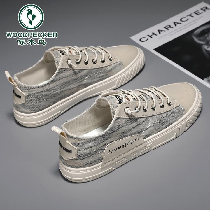 啄木鸟布鞋男款夏季男士帆布鞋防臭帆布鞋男士时尚防滑百搭休闲鞋