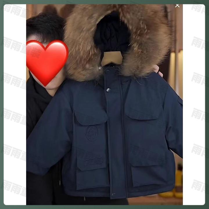 夹棉加厚爆款防水派克服洋气时尚可拆卸毛领一件过冬儿童冬季棉服