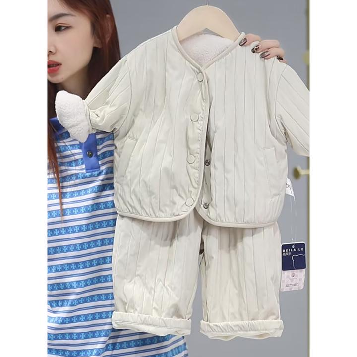 【绗棉加厚防水套装 两面穿 】婴儿冬装宝宝加厚休闲外套J11