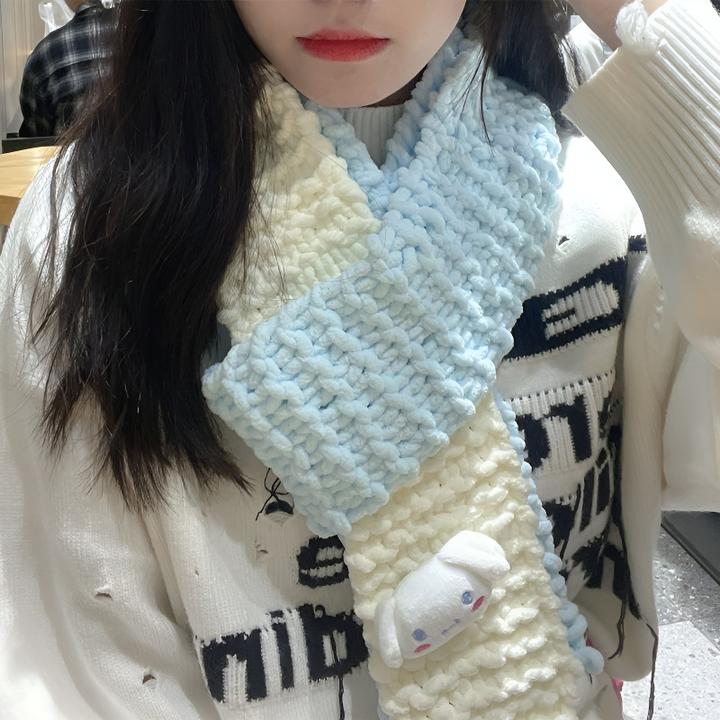 loopy海狸围巾手工diy材料包玉桂狗手织冰条线编织围脖送女友礼物