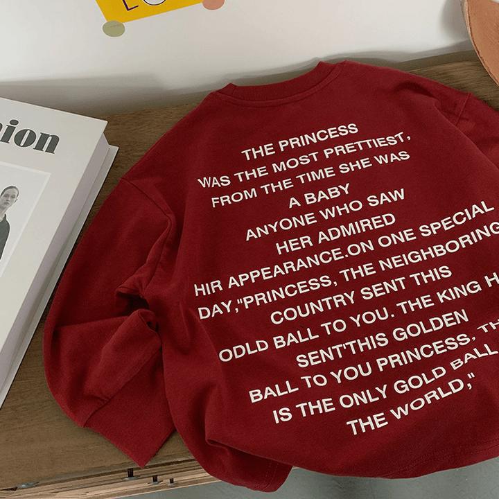 男童长袖T恤纯棉儿童打底衫潮宝街舞印花体恤春秋红色上衣复古潮