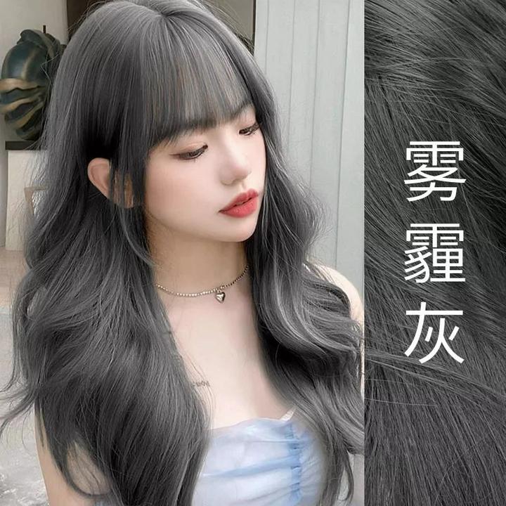 雾霾灰染发膏自己在家染发显白黑茶灰色染发剂推荐蓝黑色