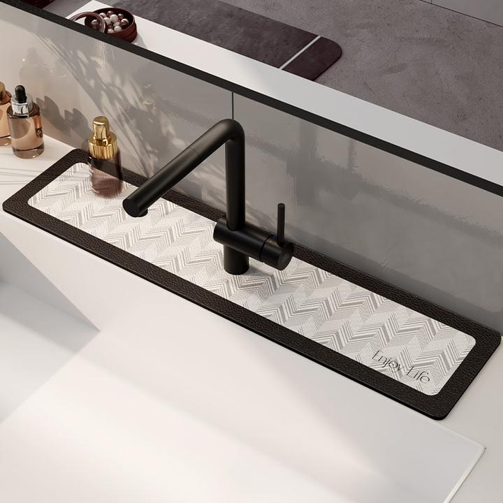 卫生间硅藻泥水龙头吸水垫洗手台洗漱窄边沥水垫厨房台面水池垫子