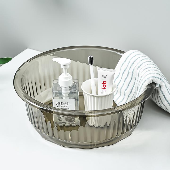 加厚洗脸盆透明家用食品面盆大号泡脚洗菜塑料学生宿舍洗澡洗头盆