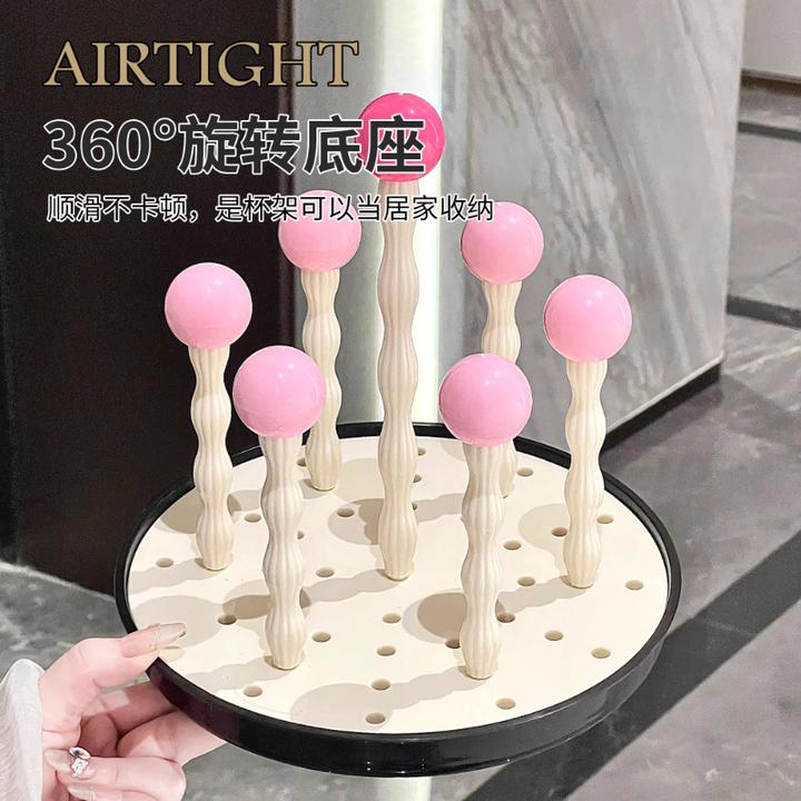 旋转沥水杯架水杯收纳架客厅玄关杯子置物架玻璃杯倒挂架沥水架子