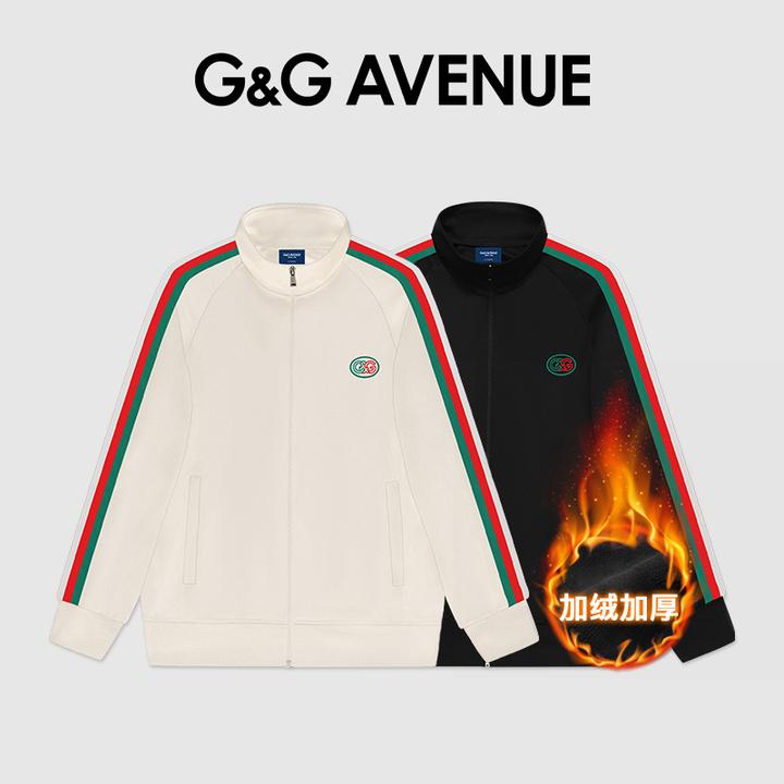 G&G AVENUE 秋冬季轻奢时尚织带套装休闲外套加绒加厚男女同款