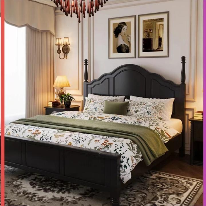 美式简约双人床主卧室高箱公主轻奢储物复古家用美式床公主床