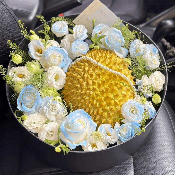 【同城配送】创意水果榴莲花束成品玫瑰生日鲜花速递同城鲜花直送