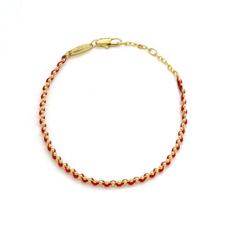 铜合金锦纶手链 平安喜乐 红绳本命年时尚高级感手链新年手饰