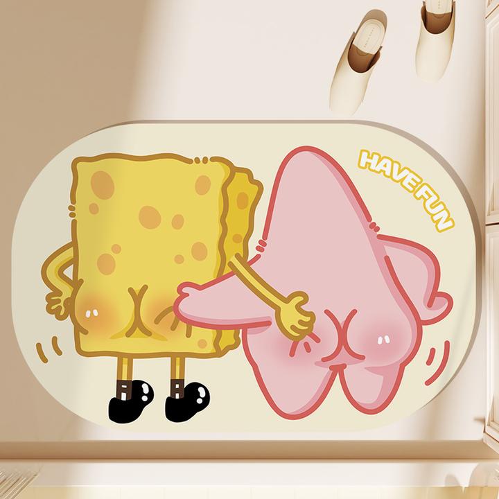 浴室吸水地垫卫生间门口硅藻泥脚垫吸水地毯卡通家用厕所速干垫子