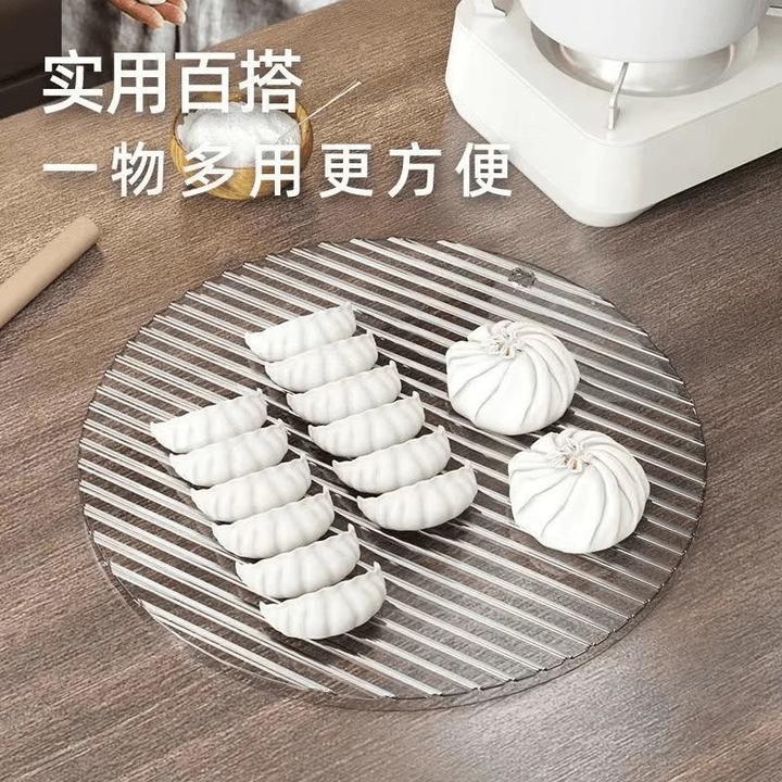 不粘放饺子饺子垫饺子帘带盖饺包饺子厨房简约托盘圆形放置盘家用