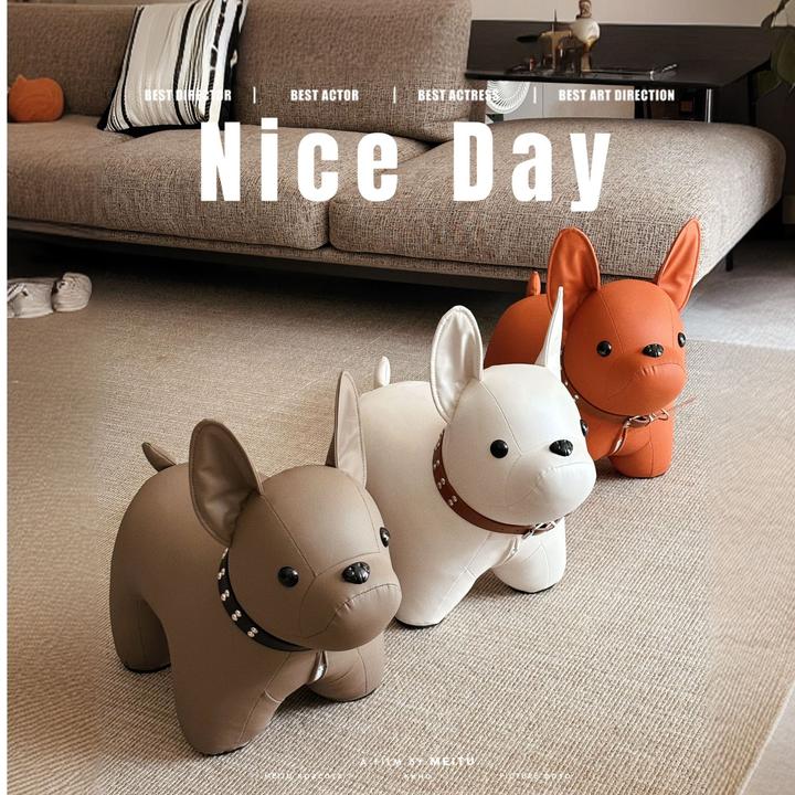 创意家居法斗家用动物凳狗狗创意儿童凳换鞋凳客厅摆件乔迁礼物