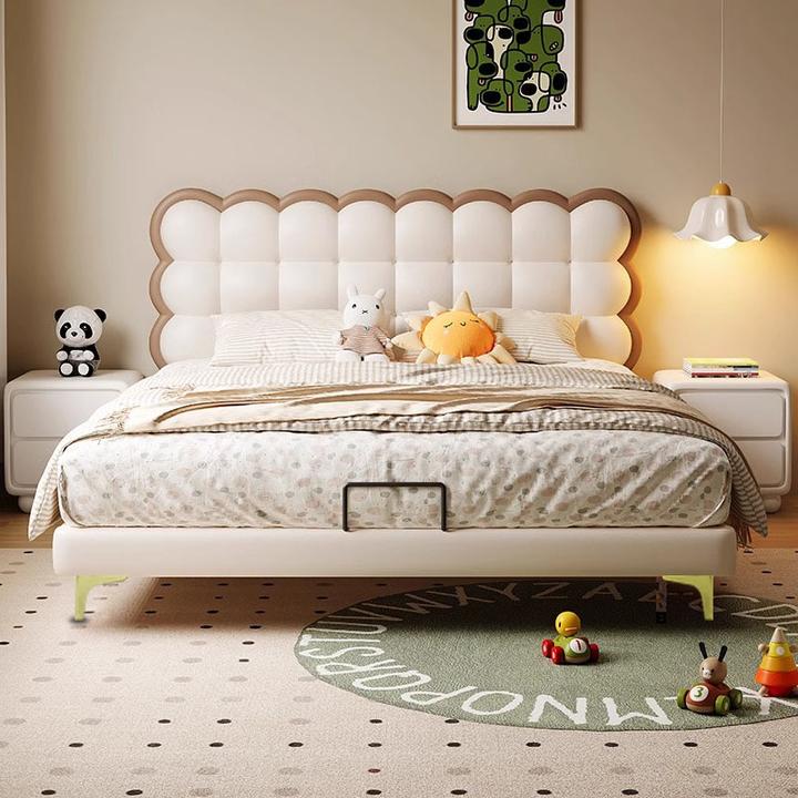 男孩饼干泡芙床简约轻奢风儿童床女孩公主床青少年学生床居家好物