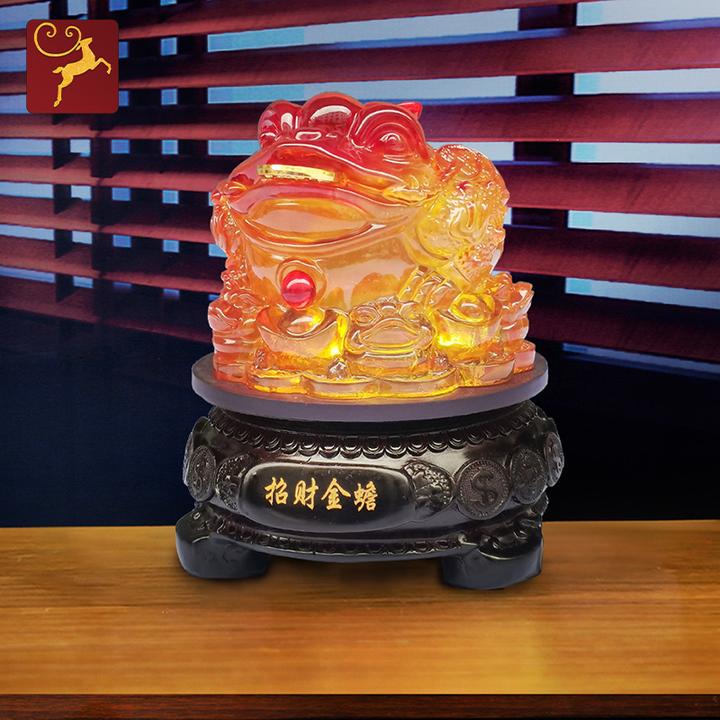 招财金蟾摆件客厅大号三足蟾蜍开业礼品金蟾店铺创意收银台装饰品