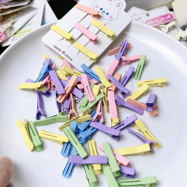 diy手工发夹订制DIY发夹配件黑色2CM方夹升级小卡子迷你发夹