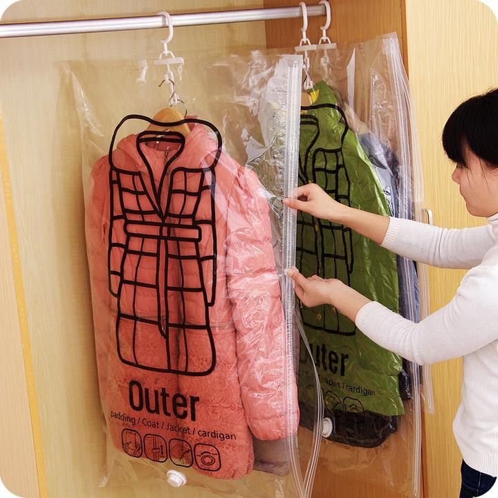【春款】羽绒服收纳袋抽真空压缩袋家用衣柜挂式装大衣棉服被子神器