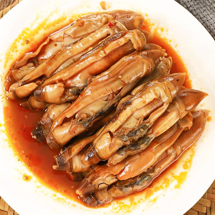 香辣蛏王肉即食海鲜新鲜制作300g个大饱满美味捞汁蛏子去壳无沙