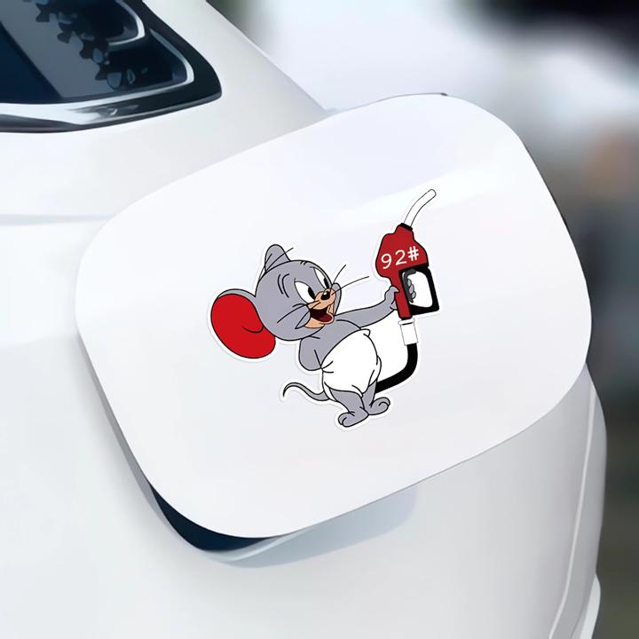 小老鼠泰菲汽车油箱盖个性车贴趣味搞油号92#95号充电油标签贴纸