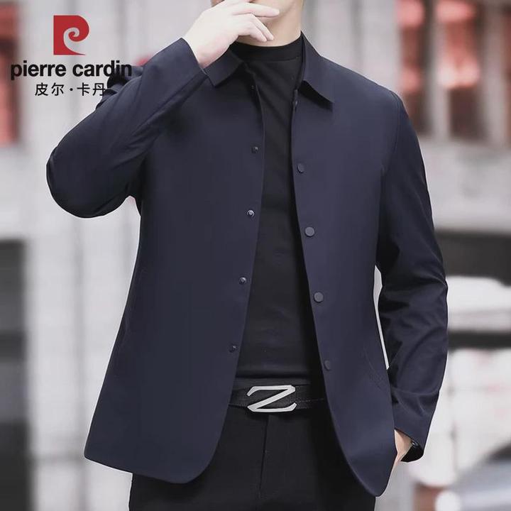 皮尔卡丹专柜男装2024年春秋季新款茄克商务休闲中年夹克翻领外套