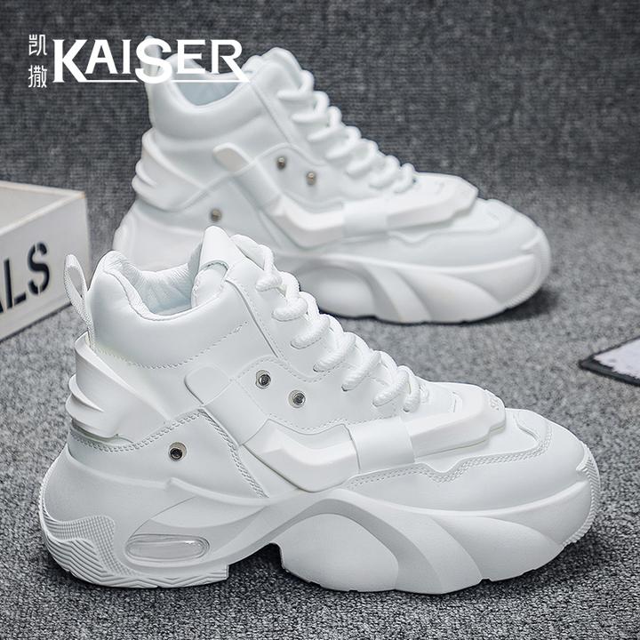 KAISER/凯撒·男鞋新款时尚百搭高帮休闲老爹鞋男士厚底增高阿甘鞋
