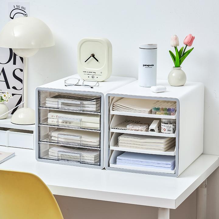 桌面文件柜可抽拉学生书本资料收纳柜办公用品文件档案分类整理盒
