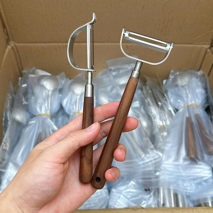 304胡桃木削皮刀土豆去皮神器苹果瓜刨厨房水果家用多功能刮皮刀