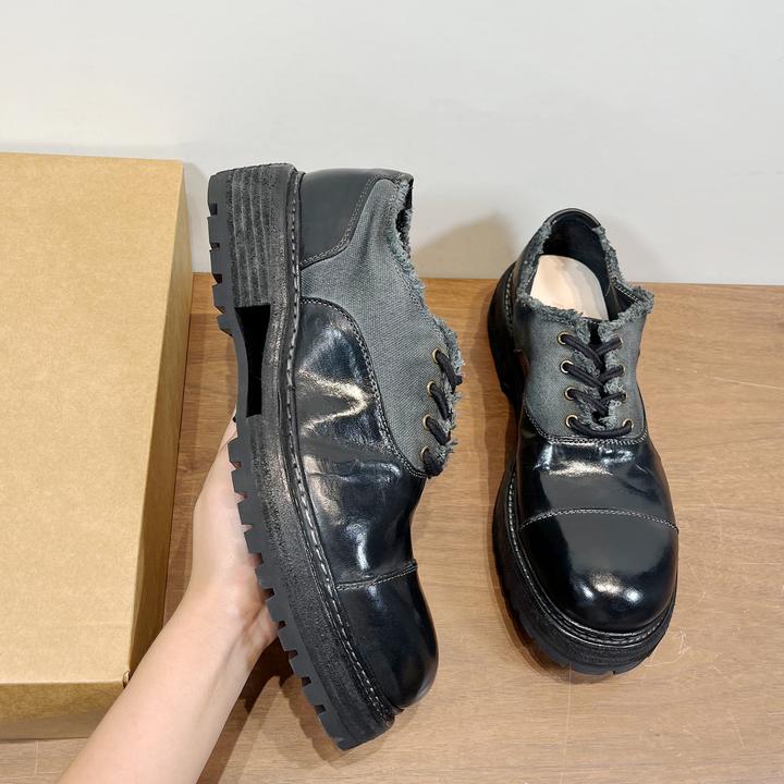 复古水洗马皮德比鞋！固特异手工做旧男士休闲皮鞋系带低帮鞋