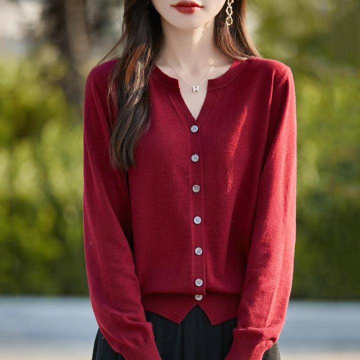 2024秋冬新款羊毛衫女V领羊绒衫宽松显瘦针织衫时尚百搭开衫外套