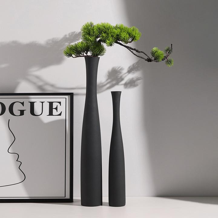 禅意玄关装饰摆件迎客松花瓶入户壁龛家居装饰品艺术高级感