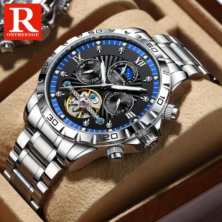 【圣诞礼物】男士手表2025新款缕空机械表自动正品防水商务男款腕表