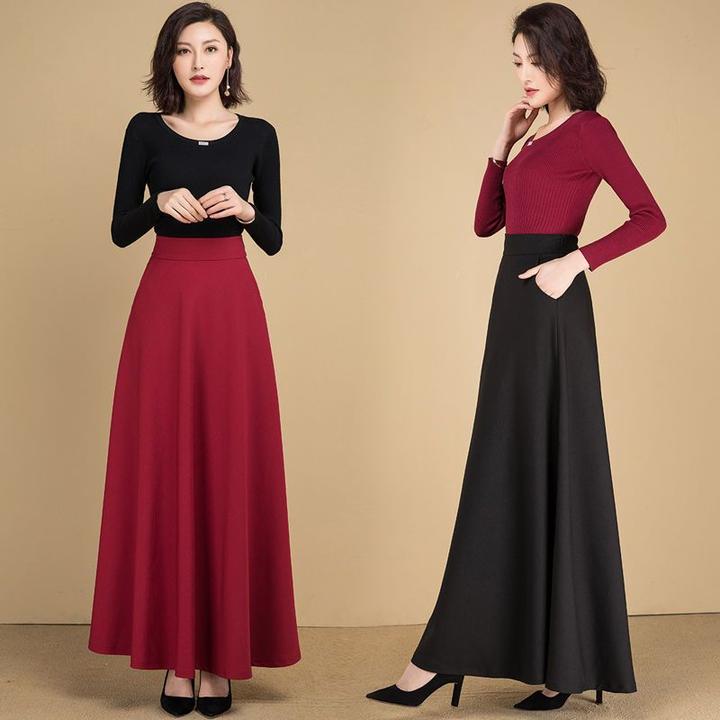 2025年新款半身长裙大摆裙A字裙高腰显瘦跳舞休闲百搭走秀长裙