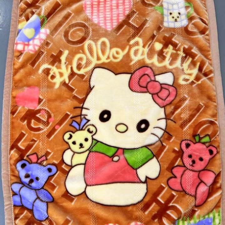 1.3米1.3米冬季保暖毛巾地垫可爱奶绒毯卡通风双层毯子毛毯盖被