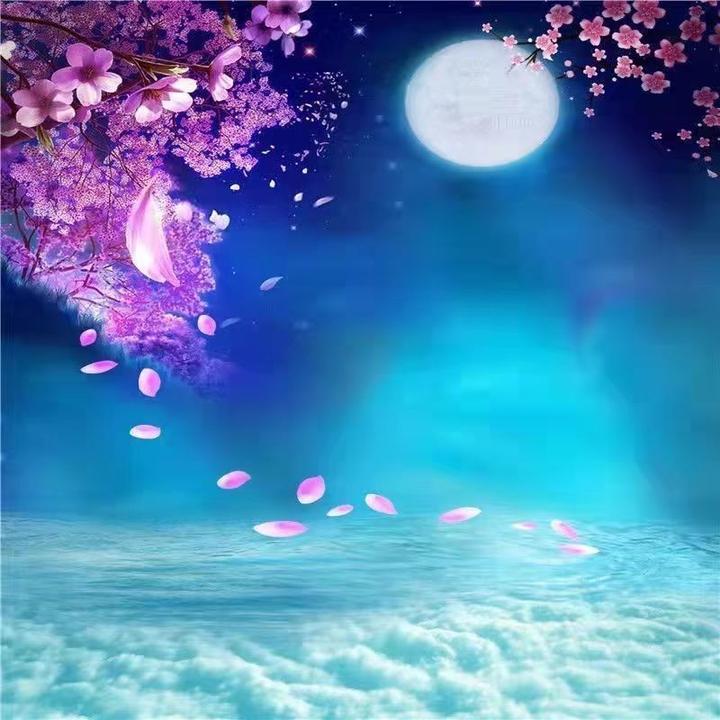 逼真大光圈清晰抖音背景布墙3D立体直播布新款主播墙布简约古风