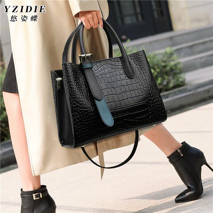 手提女包质感百搭鳄鱼纹2024新款时尚潮大容量女包包单肩女斜挎包