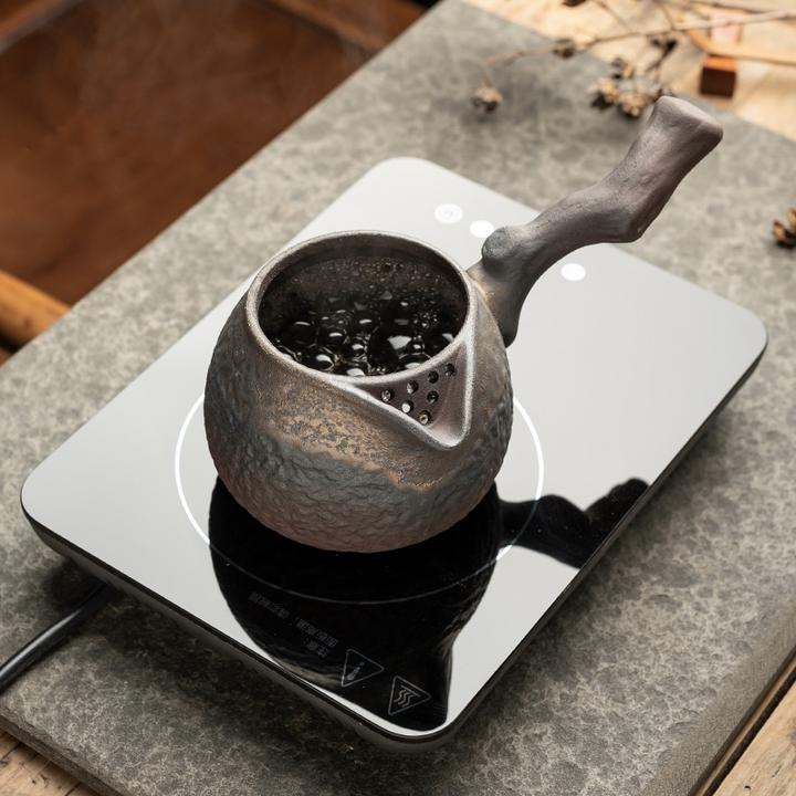 YICHEN/翊尘粗陶侧把煮茶壶泡茶陶瓷烤茶炉家用公道杯侧把煮茶壶
