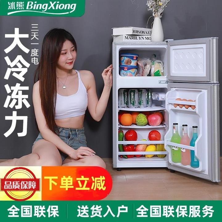 小冰箱家用小型宿舍租房用冷冻冷藏迷你双开门电冰箱一级节能冰箱