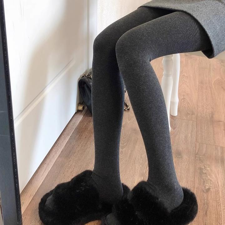 秋冬miu系烟灰色连裤袜保暖显瘦深灰打底裤格雷灰色微压显瘦袜子